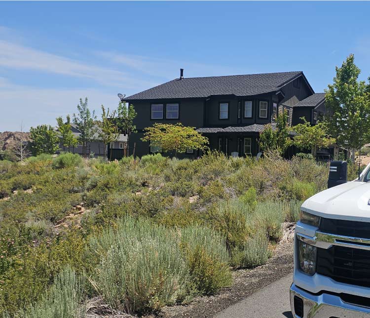 Detailed view of a completed roof installation in Arvin, California, showcasing high-quality materials.